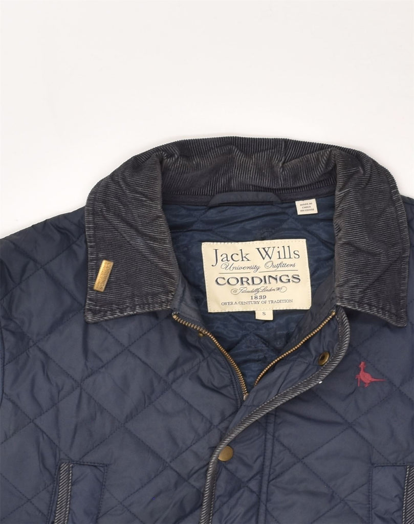 JACK WILLS Mens Quilted Jacket UK 36 Small Navy Blue Nylon | Vintage Jack Wills | Thrift | Second-Hand Jack Wills | Used Clothing | Messina Hembry 