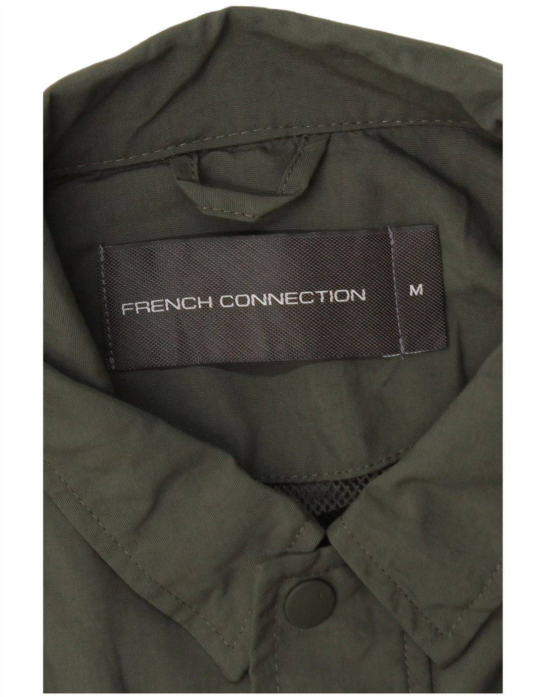 French Connection Mens Overshirt Shirt Medium Khaki Polyamide