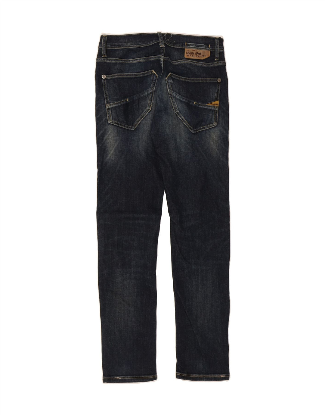 MELTIN' POT Womens Slim Jeans W29 L32 Navy Blue Cotton Vintage Meltin' Pot and Second-Hand Meltin' Pot from Messina Hembry 