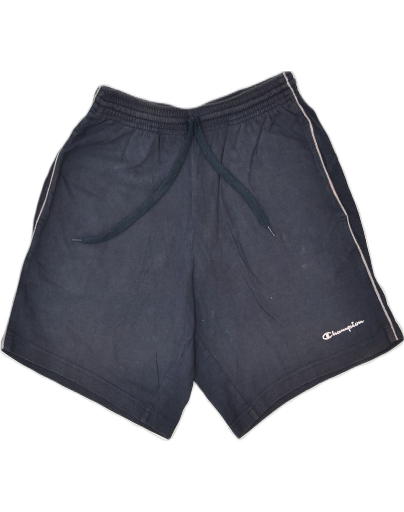 CHAMPION Mens Sport Shorts Small Navy Blue Cotton | Vintage | Thrift | Second-Hand | Used Clothing | Messina Hembry 