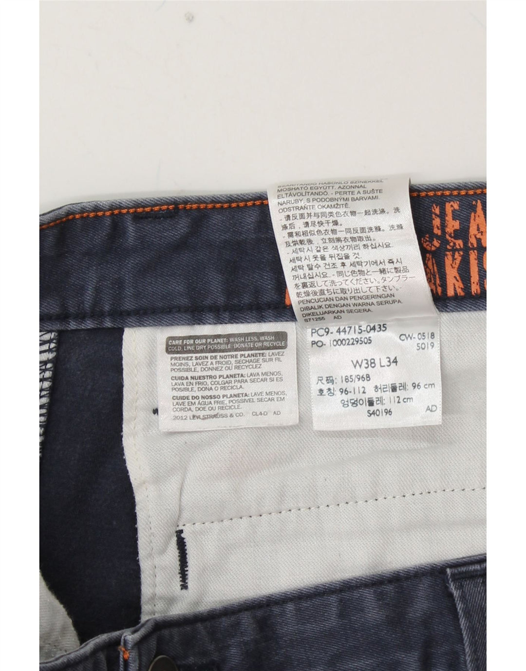 DOCKERS Mens Straight Chino Trousers W38 L30 Navy Blue Cotton