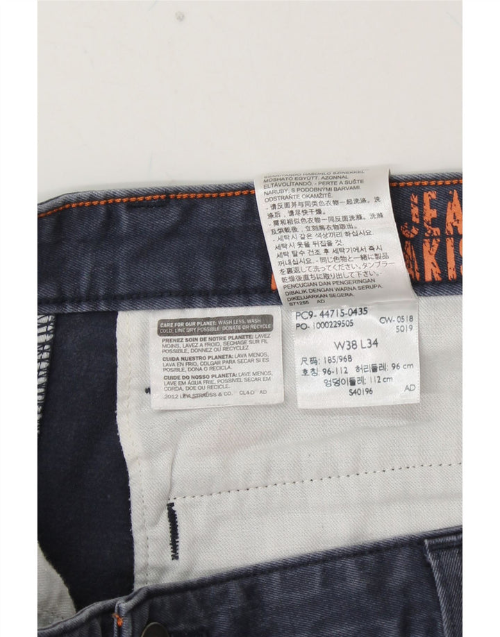 DOCKERS Mens Straight Chino Trousers W38 L30 Navy Blue Cotton