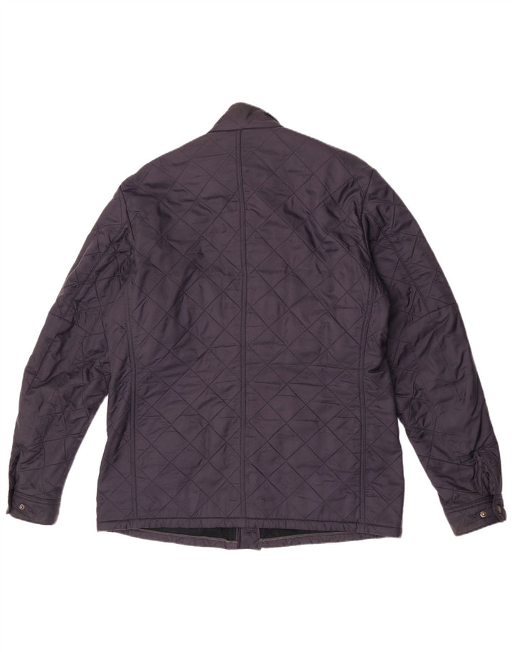 Barbour Mens Quilted Jacket UK 42 XL Navy Blue Polyester