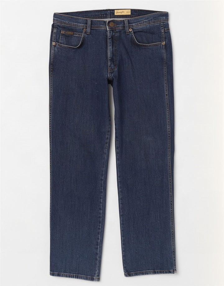 Wrangler Mens Utah Straight Jeans W38 L32 Blue Cotton
