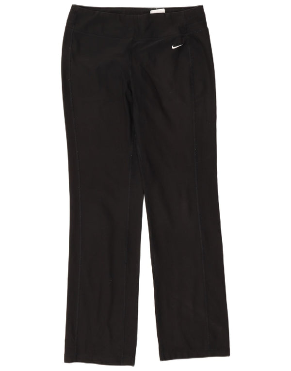Nike Womens Dri Fit Tracksuit Trousers UK 14 Medium Black Polyester