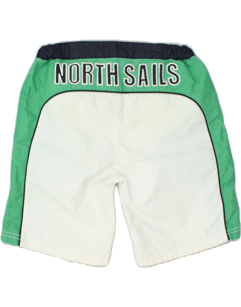 NORTH SAILS Boys Graphic Swimming Shorts 11-12 Years White Colourblock | Vintage North Sails | Thrift | Second-Hand North Sails | Used Clothing | Messina Hembry 