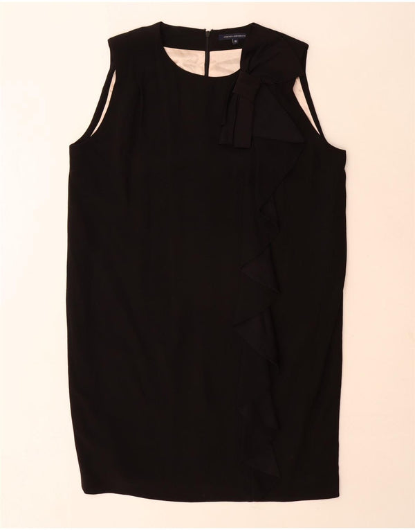 French Connection Womens Sleeveless Shift Dress UK 16 Large Black Viscose