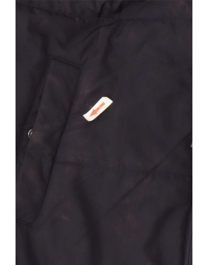Marks & Spencer Womens Hooded Padded Jacket UK 12 Medium Navy Blue