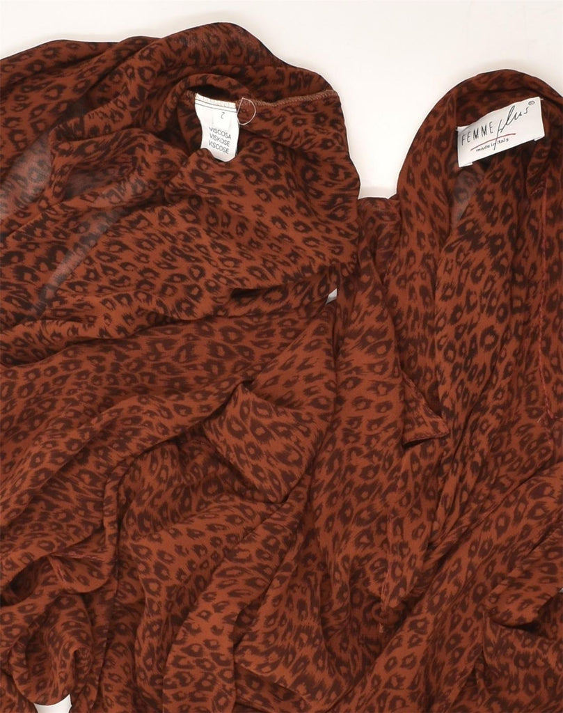 VINTAGE Womens Oversized 3/4 Sleeve Shirt Dress US 2 XS Brown Animal Print | Vintage Vintage | Thrift | Second-Hand Vintage | Used Clothing | Messina Hembry 