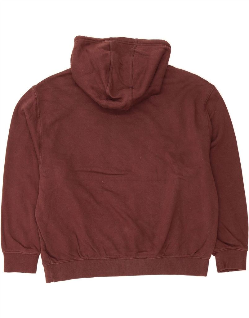 ADIDAS Womens Oversized Hoodie Jumper UK 12/14 Medium Burgundy Cotton Vintage Adidas and Second-Hand Adidas from Messina Hembry 