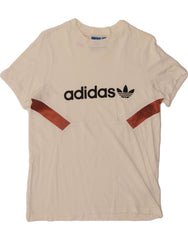 ADIDAS Boys Graphic T-Shirt Top 13-14 Years White Cotton