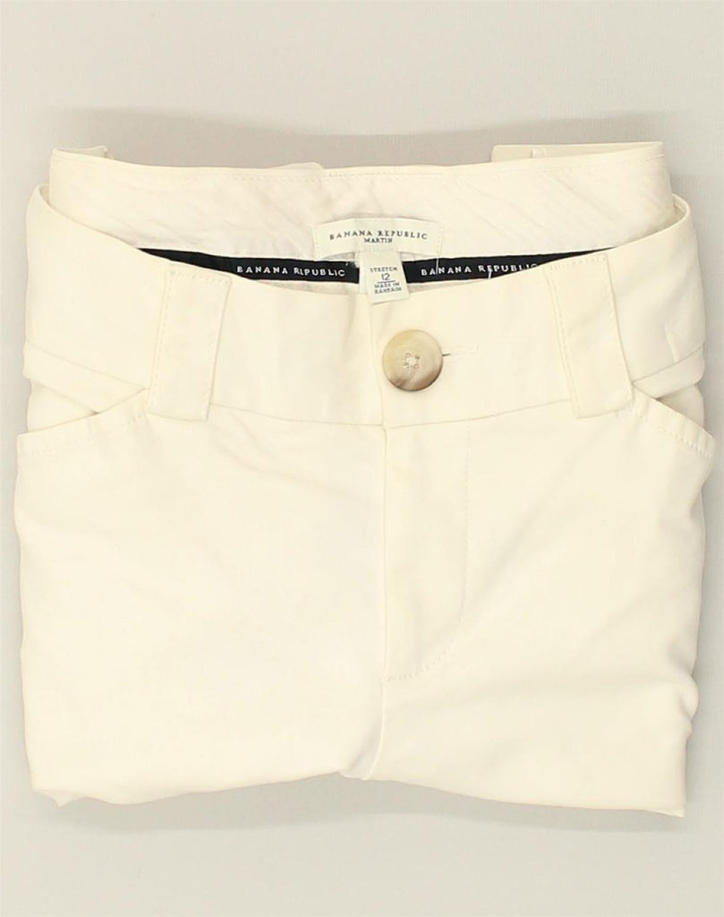 BANANA REPUBLIC Womens Straight Trousers US 12 Large W32 L32  Off White | Vintage Banana Republic | Thrift | Second-Hand Banana Republic | Used Clothing | Messina Hembry 