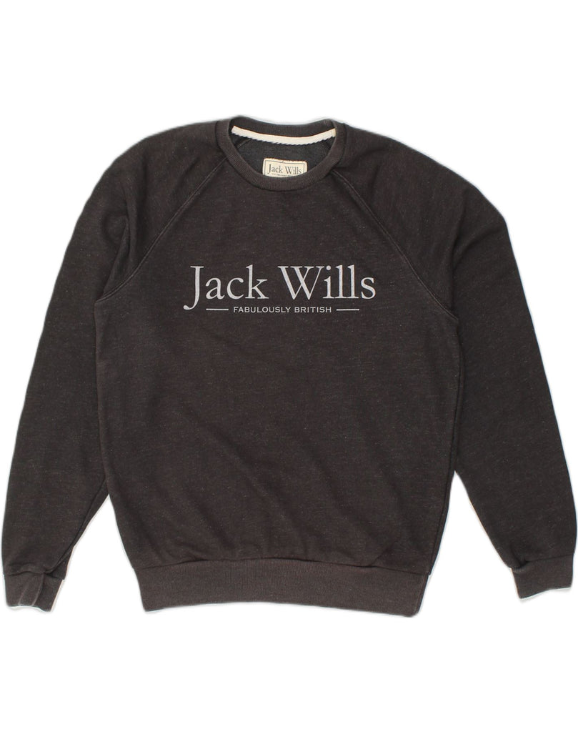 JACK WILLS Mens Graphic Sweatshirt Jumper Medium Grey Cotton | Vintage Jack Wills | Thrift | Second-Hand Jack Wills | Used Clothing | Messina Hembry 