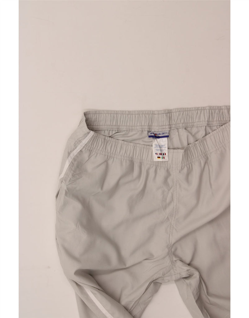 REEBOK Womens Capri Tracksuit Trousers UK 14 Large Grey Polyester Vintage Reebok and Second-Hand Reebok from Messina Hembry 