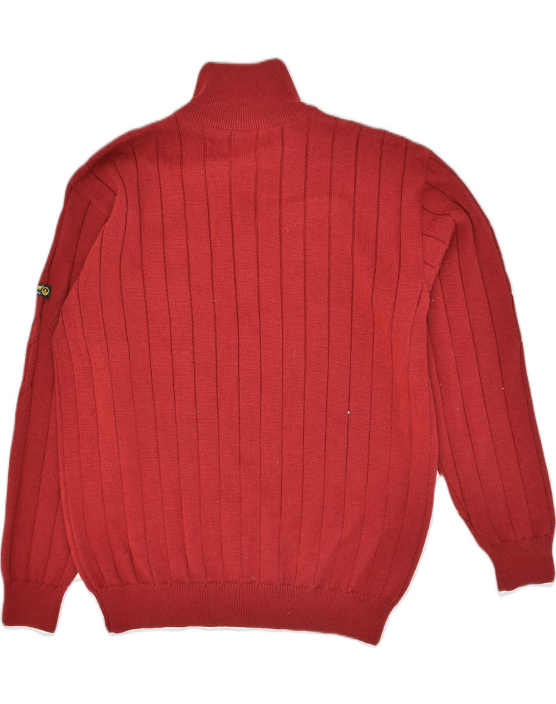 NAVIGARE Mens Zip Neck Jumper Sweater Medium Red Wool | Vintage Navigare | Thrift | Second-Hand Navigare | Used Clothing | Messina Hembry 