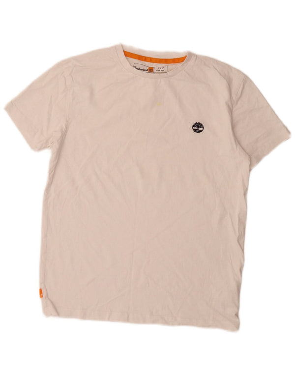 Timberland Mens Slim Fit T-Shirt Top Small White Cotton