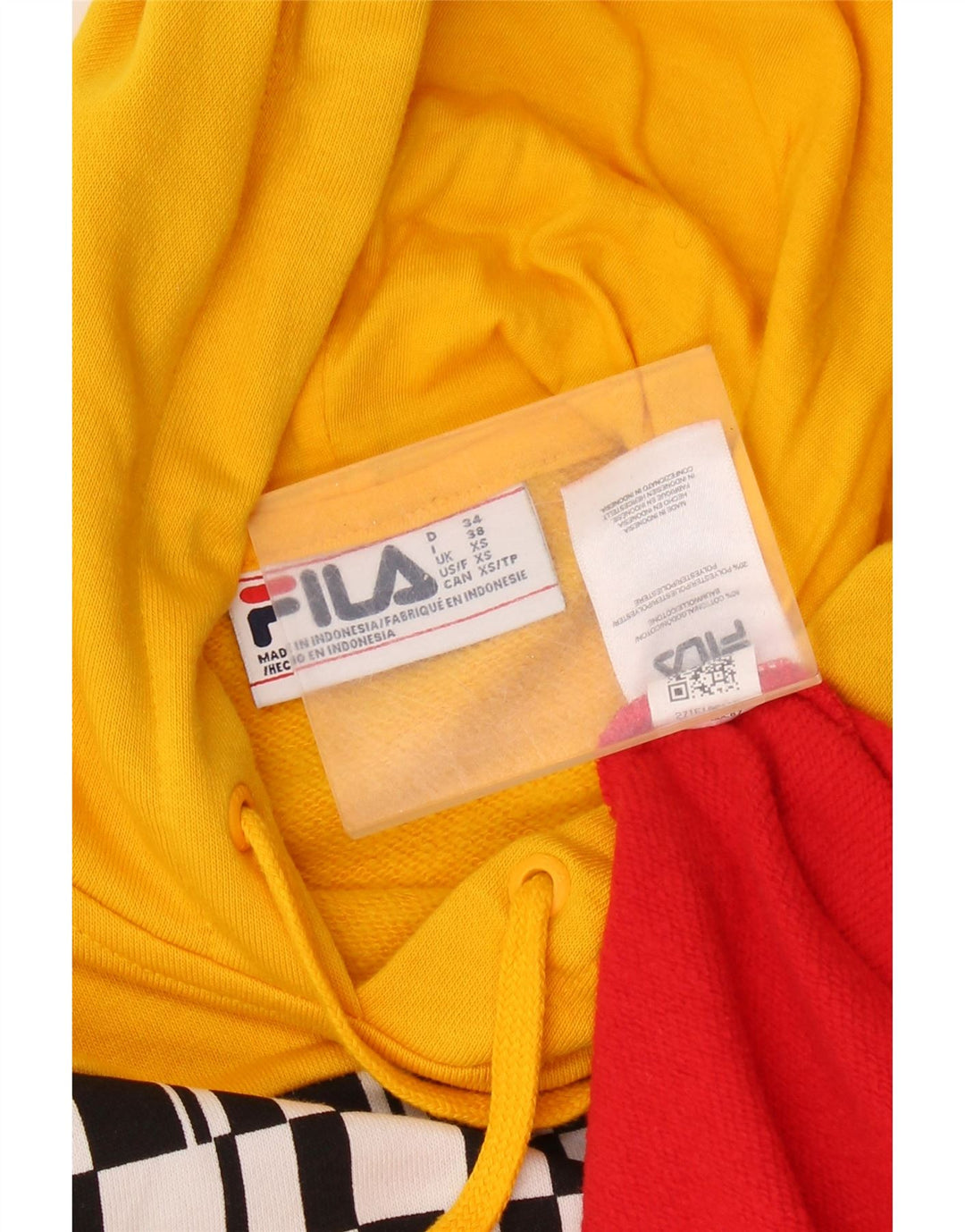 FILA Mens Graphic Hoodie Jumper XS Multicoloured Colourblock Cotton