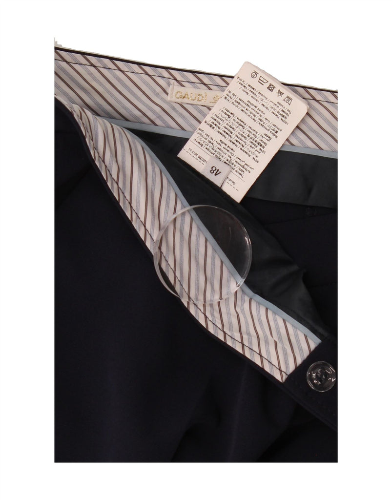 GAUDI Womens Straight Crop Suit Trousers IT 48 XL W38 L24 Navy Blue Vintage Gaudi and Second-Hand Gaudi from Messina Hembry 