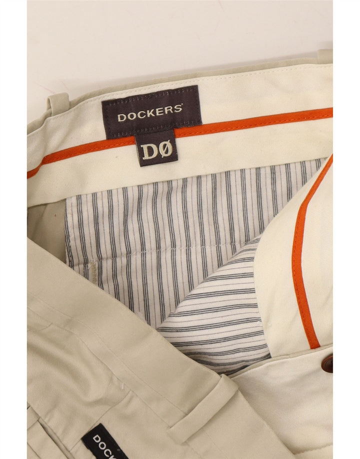 DOCKERS Mens Slim Chino Trousers W34 L34 White Cotton Vintage Dockers and Second-Hand Dockers from Messina Hembry 