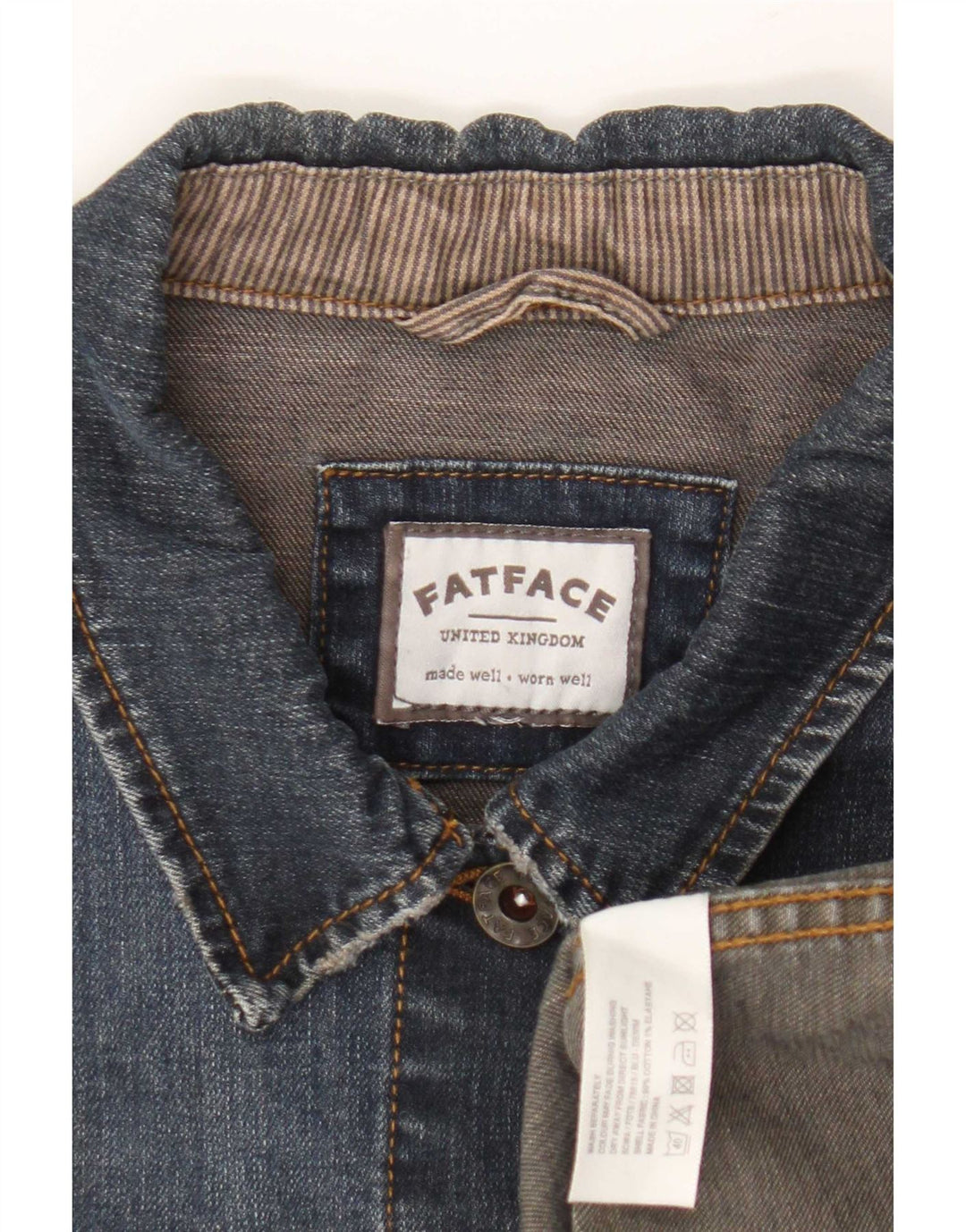 Fat Face Womens Denim Jacket UK 14 Medium Blue Cotton