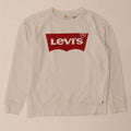 LEVI'S Womens Oversized Graphic Sweatshirt Jumper UK 6 XS White Cotton Vintage Levi's and Second-Hand Levi's from Messina Hembry 