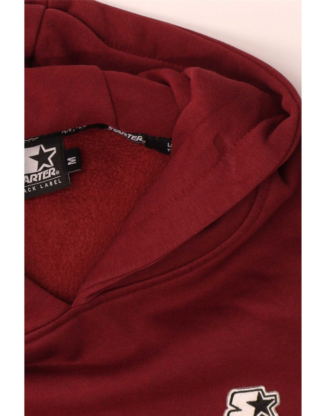 Starter Mens Hoodie Jumper Medium Burgundy Cotton