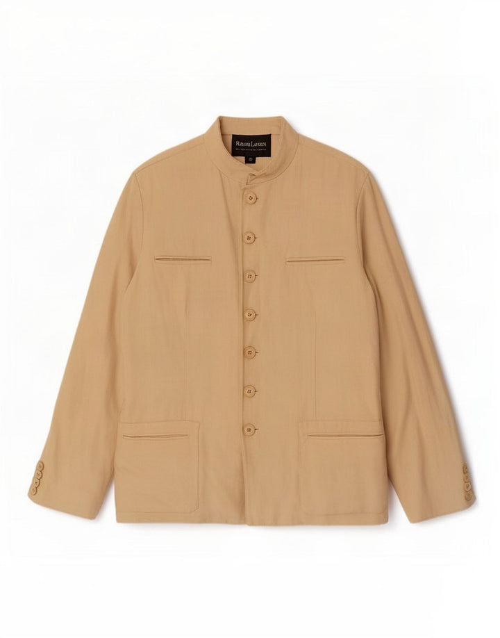 Ralph Lauren Womens Utility Jacket US 10 Large Beige Linen