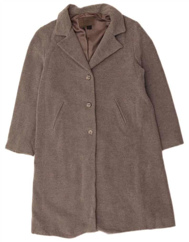 Zara Womens Overcoat EU 42 Large Grey