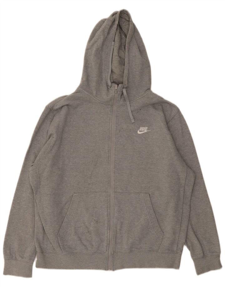 Nike Mens Zip Hoodie Sweater XL Grey Cotton