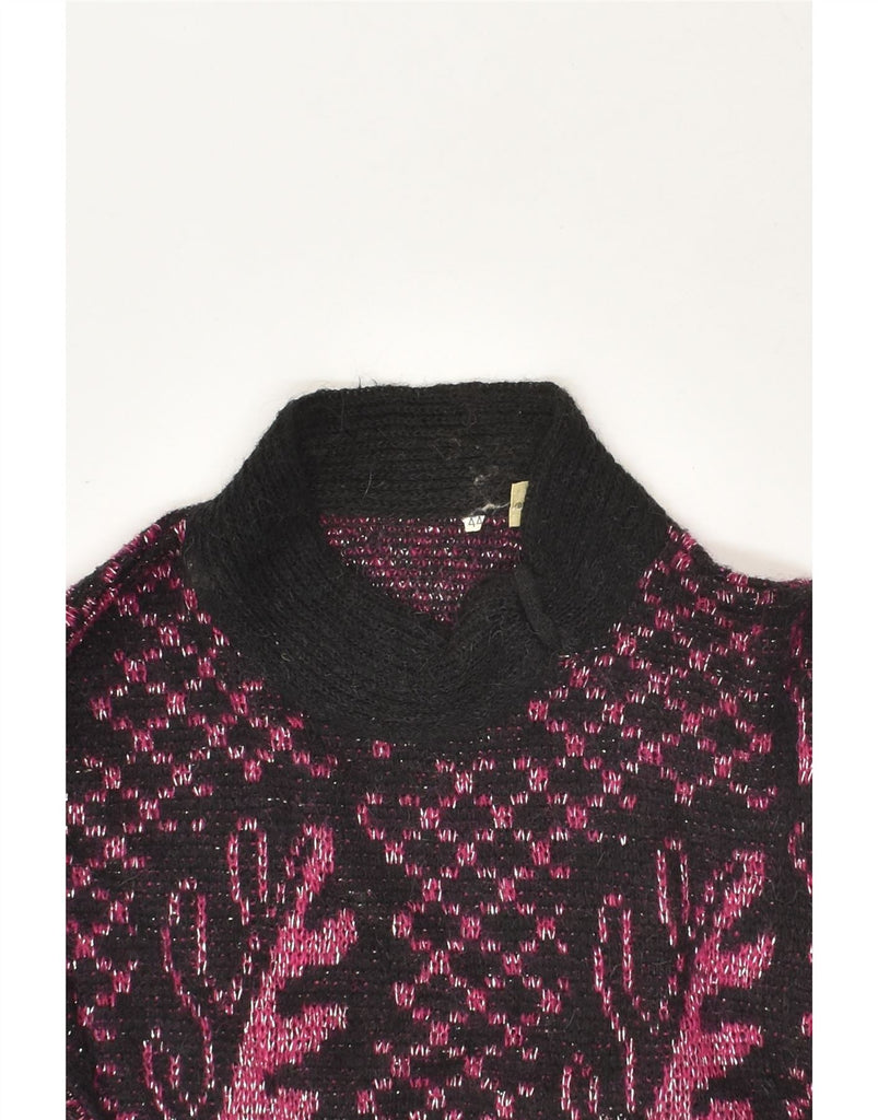 VINTAGE Womens Turtle Neck Jumper Sweater IT 44 Medium Pink Geometric | Vintage Vintage | Thrift | Second-Hand Vintage | Used Clothing | Messina Hembry 