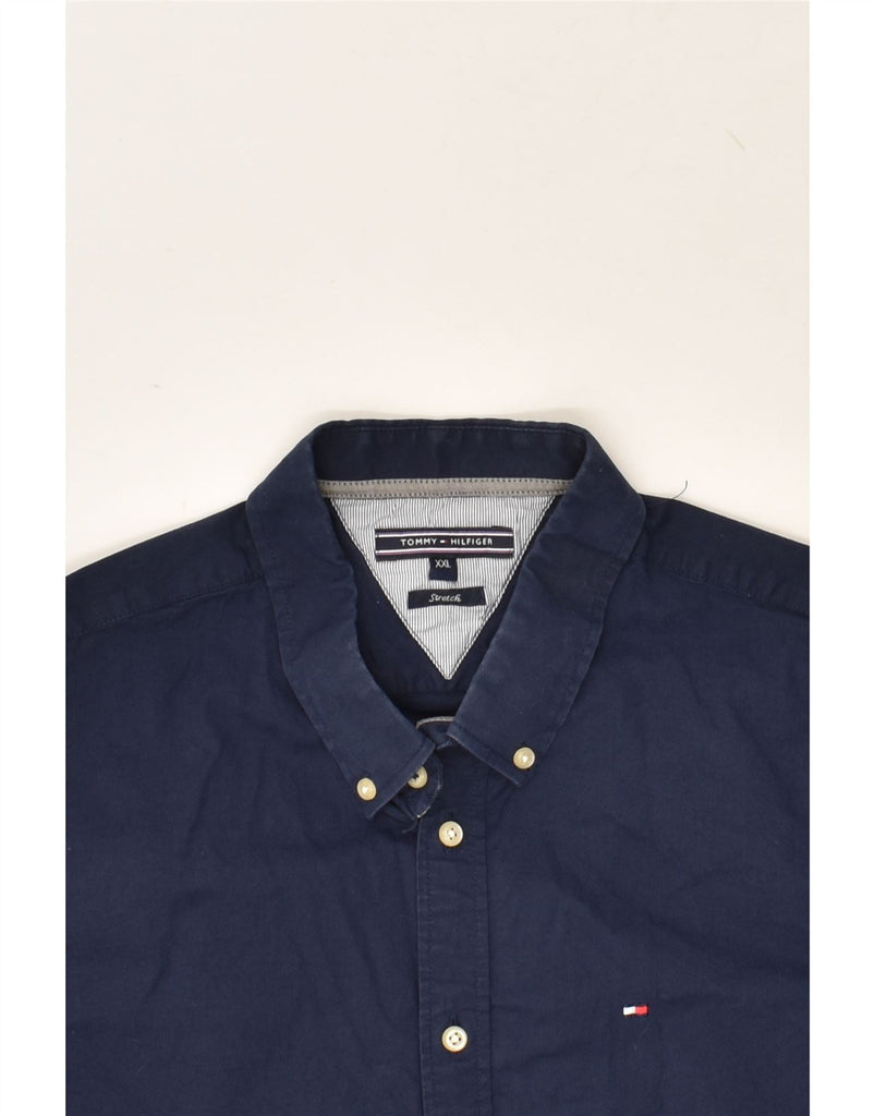 TOMMY HILFIGER Boys Shirt 14-15 Years 2XL Navy Blue Cotton | Vintage Tommy Hilfiger | Thrift | Second-Hand Tommy Hilfiger | Used Clothing | Messina Hembry 