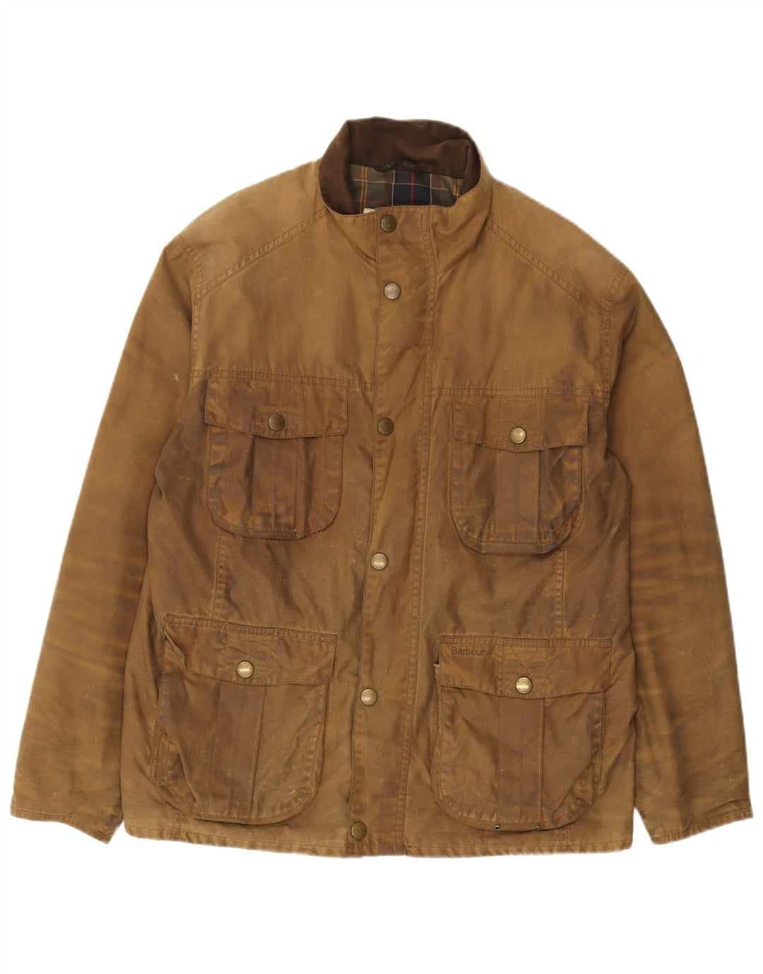 Barbour Mens Waxed Cotton Jacket UK 40 Large Brown Cotton