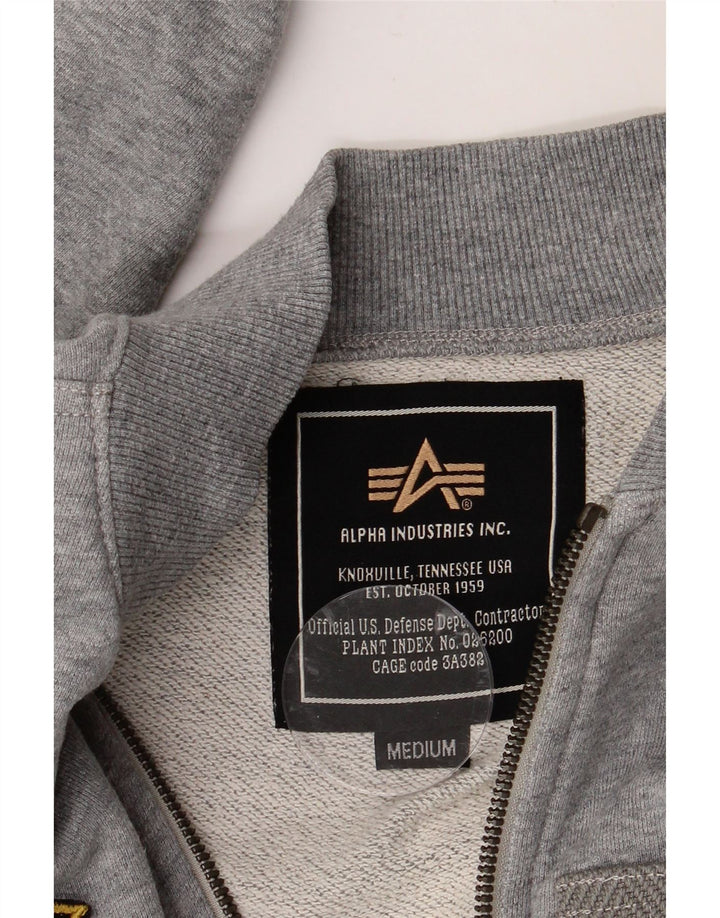 ALPHA INDUSTRIES Mens Tracksuit Top Jacket Medium Grey