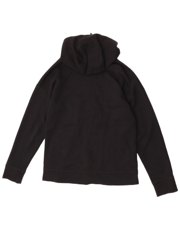 Dkny Womens Oversized Zip Hoodie Sweater UK 10 Small Black Cotton