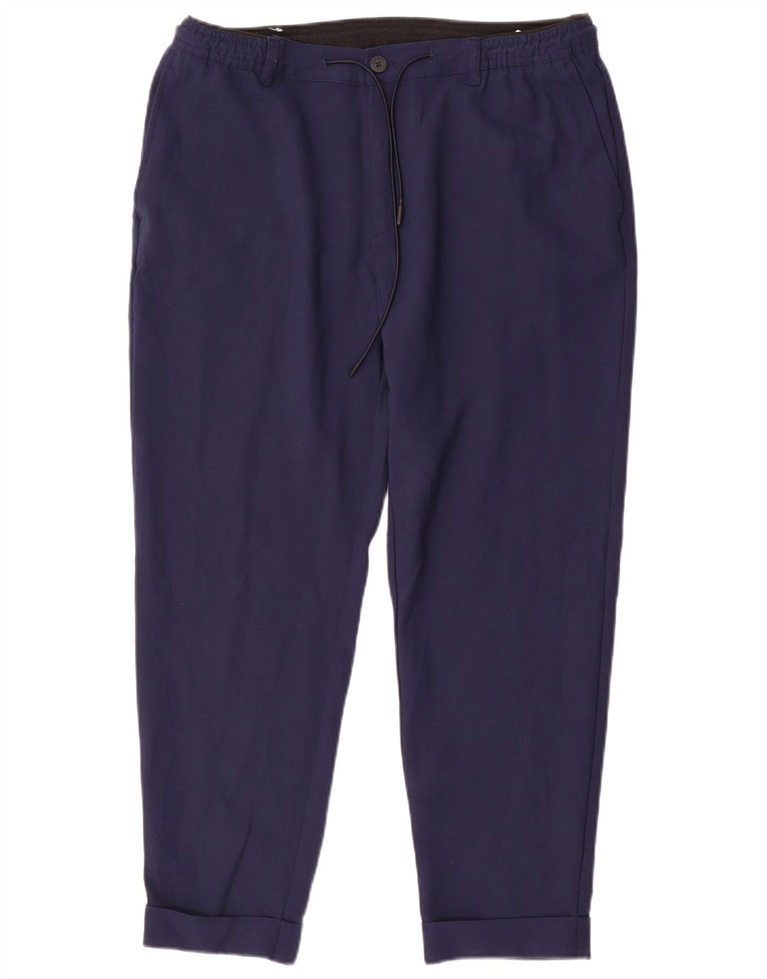 Zara Mens Tapered Chino Trousers Large W32 L26 Navy Blue Polyester