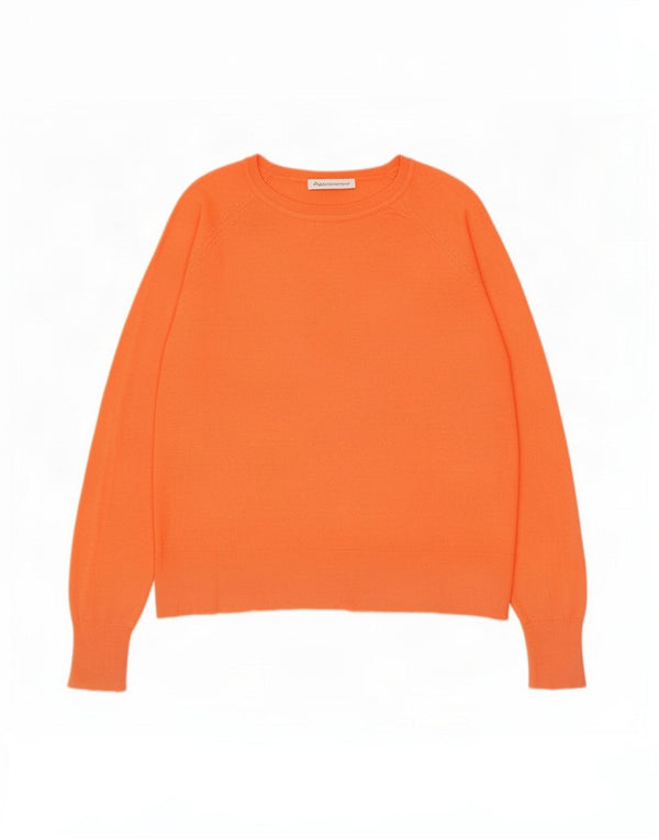 Zara Womens Crew Neck Jumper Sweater UK 14 Medium Orange Viscose