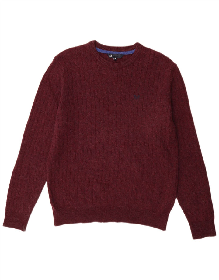 Crew Clothing Mens Crew Neck Jumper Sweater Medium Burgundy Lambswool