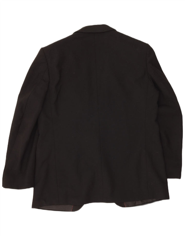 Wilvorst Mens 1 Button Blazer Jacket UK 40 Large Black New Wool