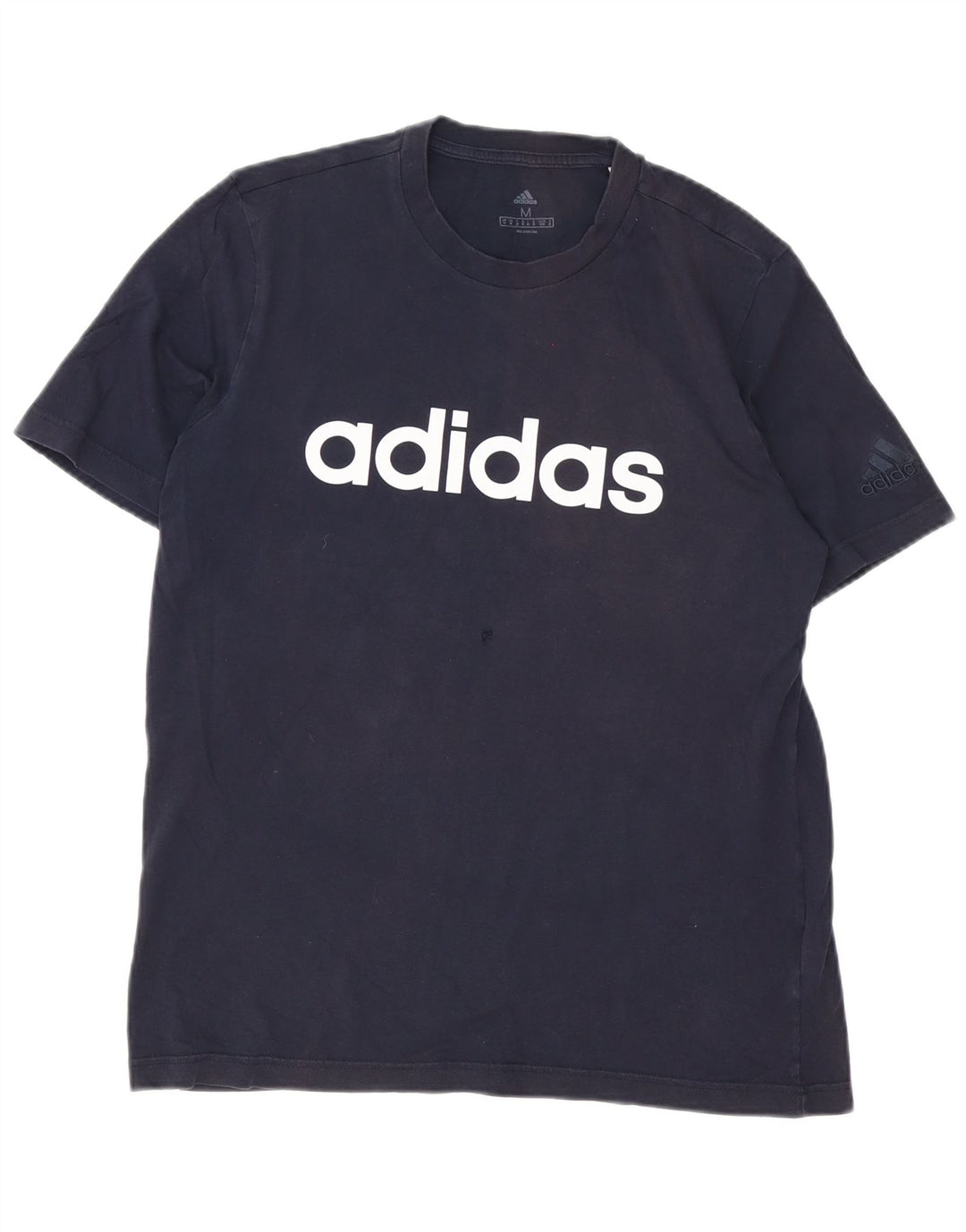Adidas Mens Graphic T-Shirt Top Medium Navy Blue Cotton