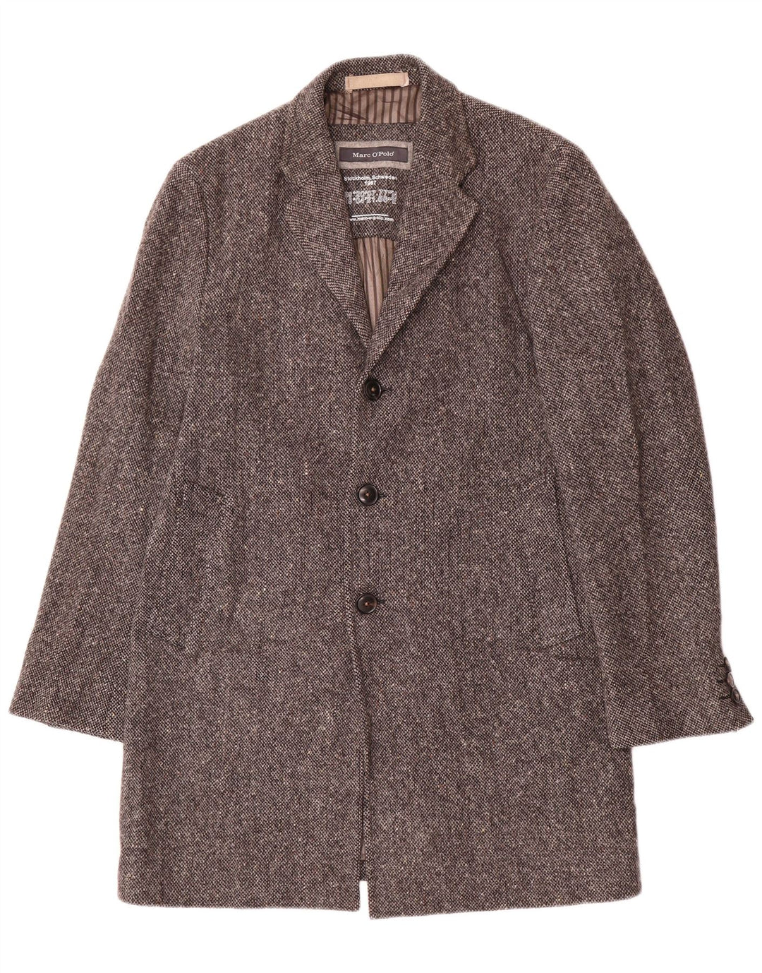 Marc O'Polo Mens Overcoat UK 48 Medium Grey Flecked Wool