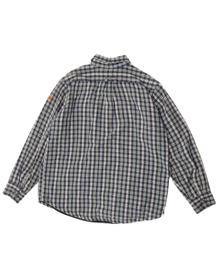 Black Jack Mens Lumberjack Flannel Shirt Large Blue Check Cotton