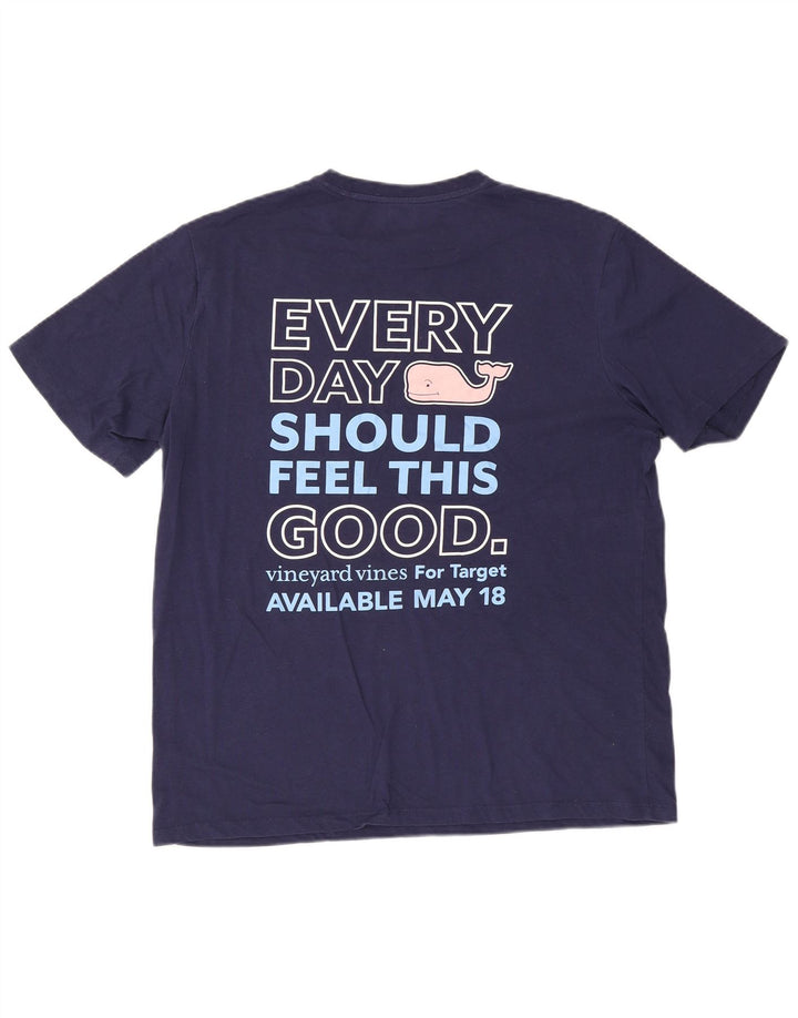 Vineyard Vines Mens Graphic T-Shirt Top Large Navy Blue Cotton