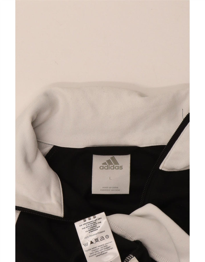 Adidas Boys Tracksuit Top Jacket 11-12 Years Large Black Colourblock