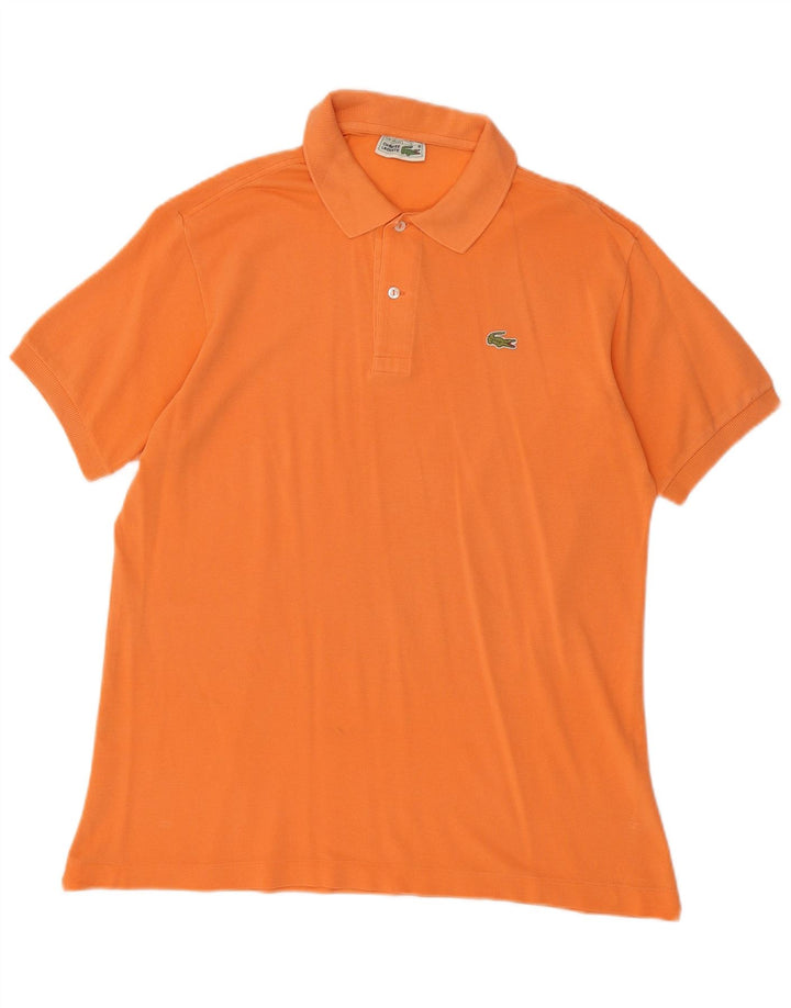 LACOSTE Mens Polo Shirt Size 5 Large Orange Cotton