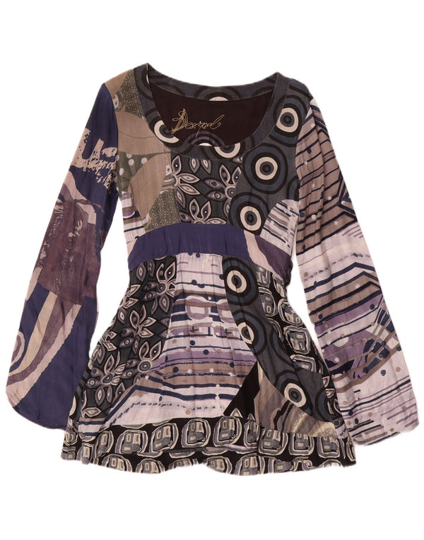 Desigual Womens A-Line Dress UK 12 Medium Multicoloured Geometric