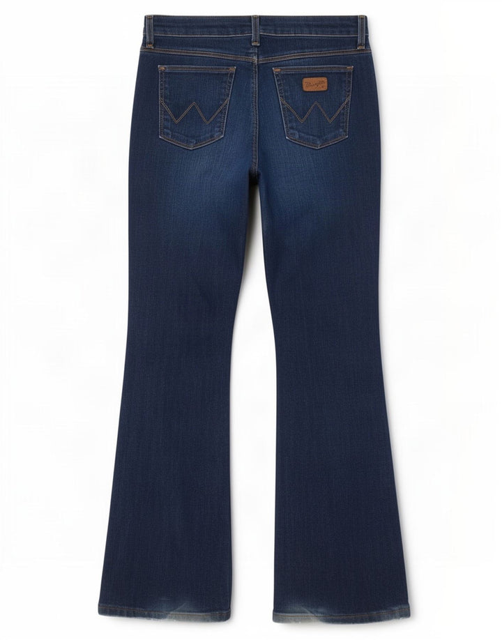 Wrangler Womens Curve Flared Jeans W30 L32 Blue Cotton