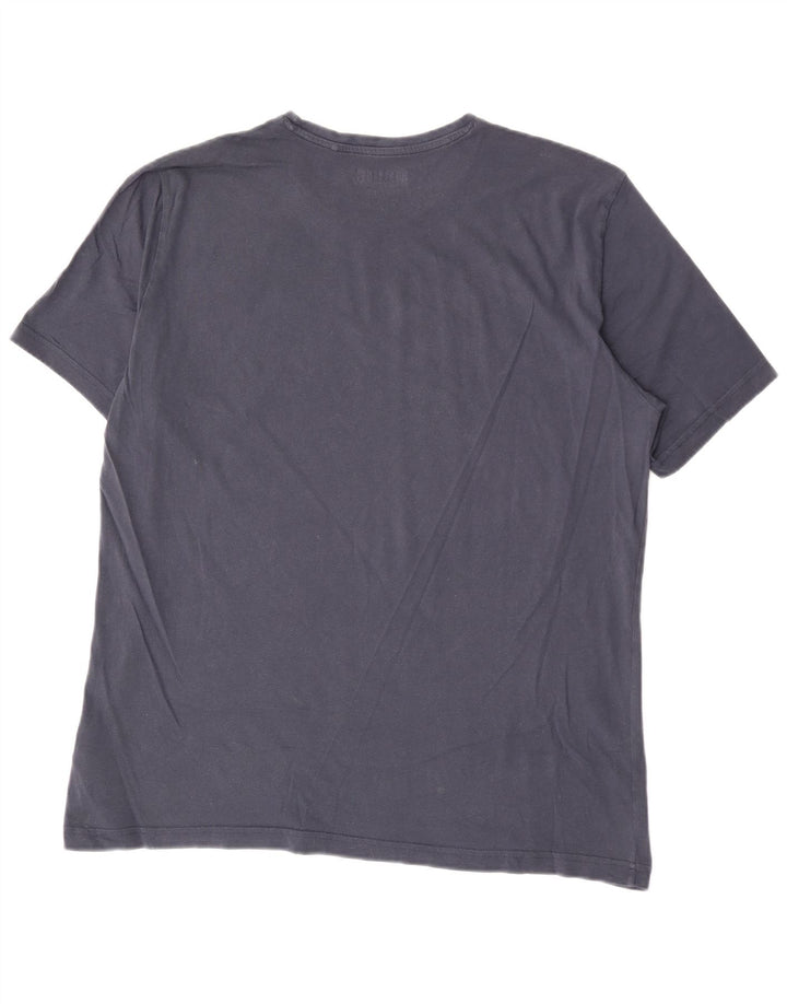 Mustang Mens Graphic T-Shirt Top 2XL Navy Blue Cotton