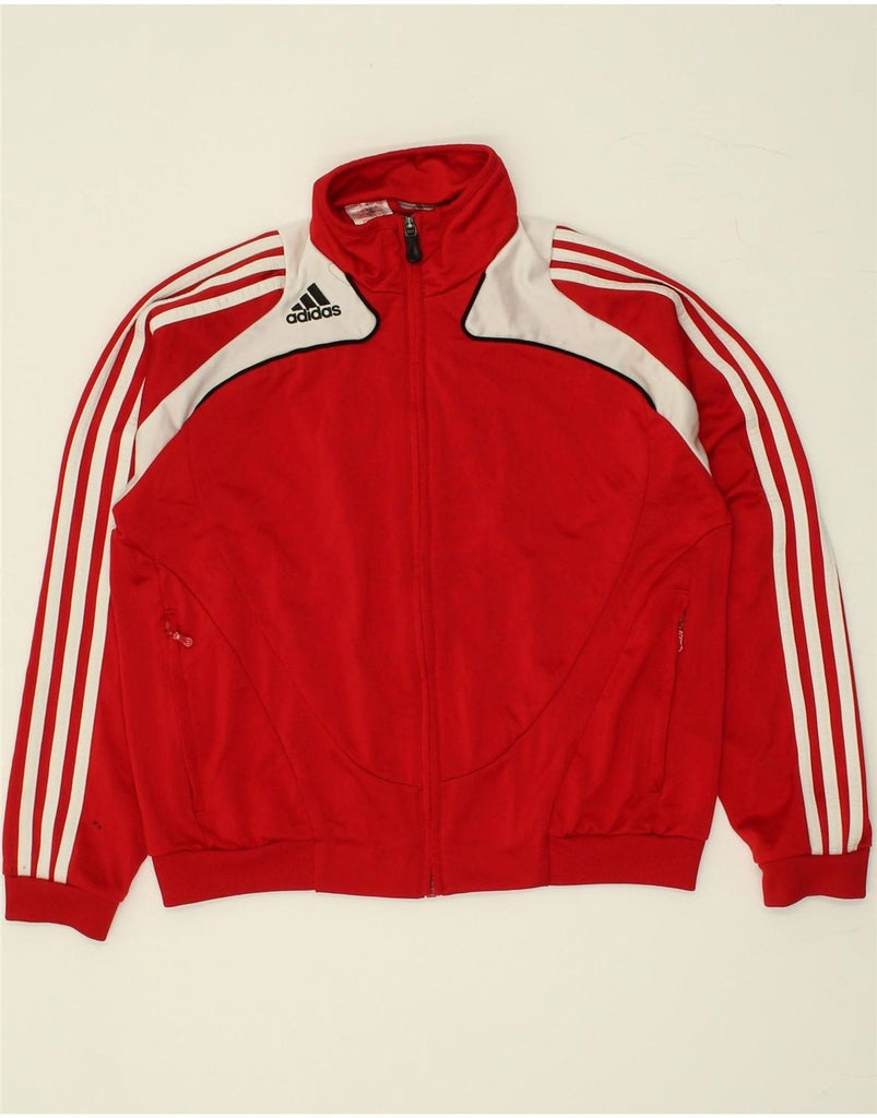 ADIDAS Boys Graphic Tracksuit Top Jacket 11-12 Years Large Red Colourblock Vintage Adidas and Second-Hand Adidas from Messina Hembry 