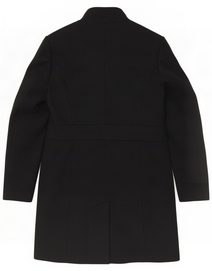 Benetton Womens Overcoat UK 8 Small Black Wool
