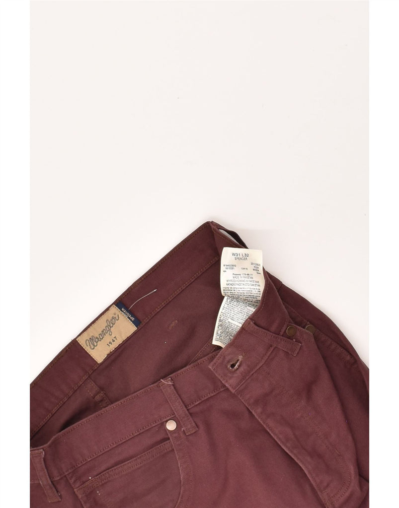 WRANGLER Mens Spencer Straight Casual Trousers W31 L32  Burgundy Cotton | Vintage Wrangler | Thrift | Second-Hand Wrangler | Used Clothing | Messina Hembry 